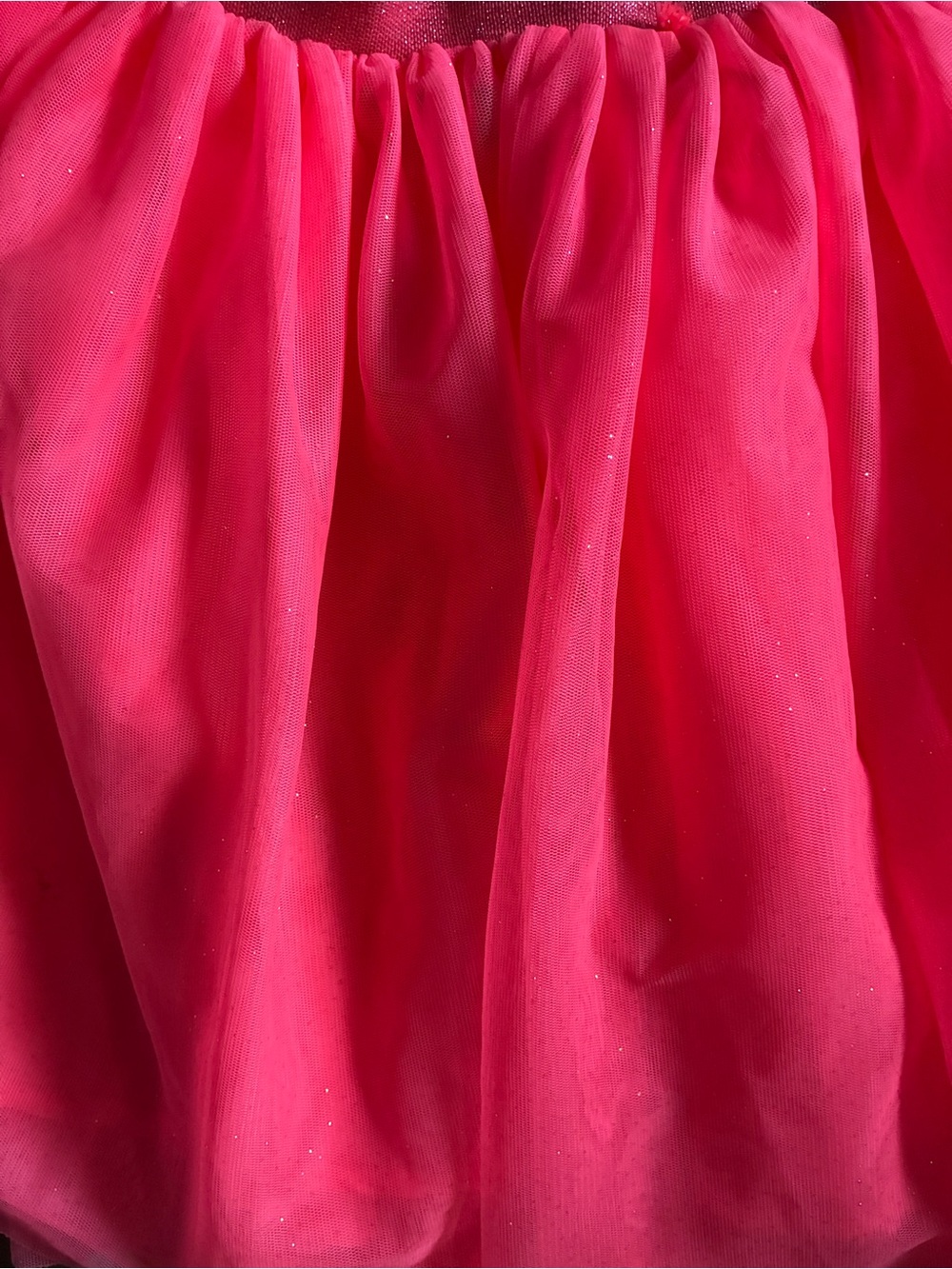 H&M Girls Neon Coral Pink Glitter Tulle Tutu Skirt Size 9-10Y (Height 140cm) - Picture 4 of 4